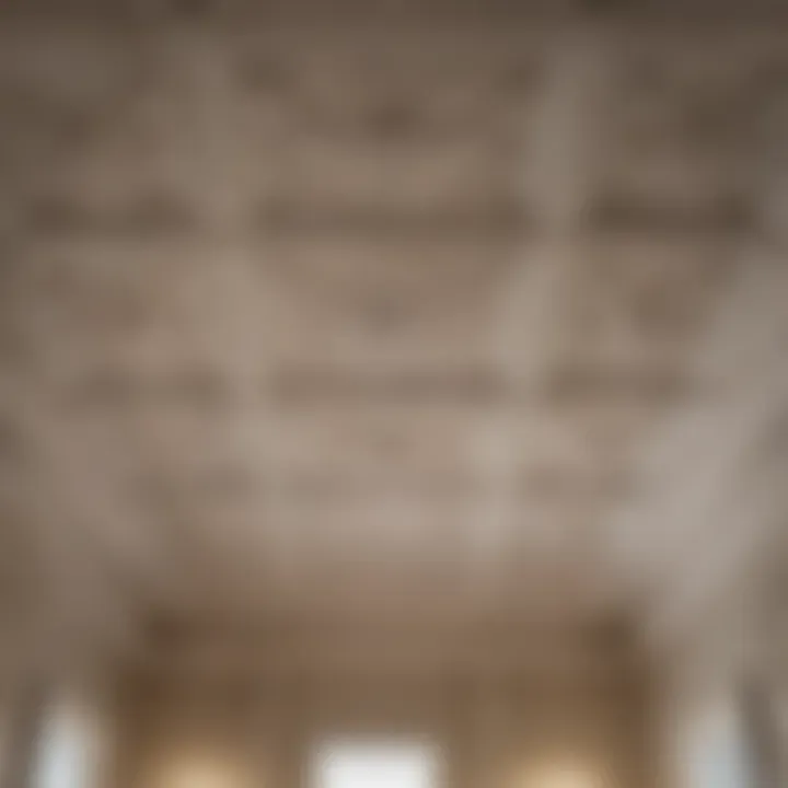 Elegant ceiling finish featuring a combing technique.