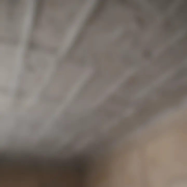 Close-up of a textured ceiling using the spray technique.