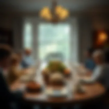Family Gatherings Around the Downing Oval Dining Table Families enjoying a meal around the Downing oval dining table