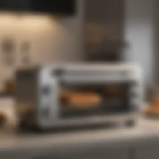 Elegant dual shelf toaster oven showcasing its sleek design.