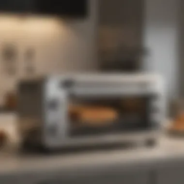 Sleek Design of Dual Shelf Toaster Oven Elegant dual shelf toaster oven showcasing its sleek design.