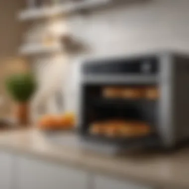 Dual Shelf Toaster Oven in Contemporary Kitchen A dual shelf toaster oven in a modern kitchen setting.