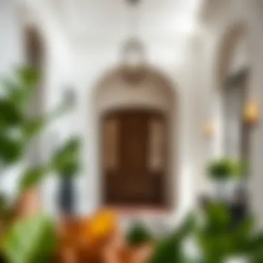 Stylish entry hallway showcasing unique architectural elements