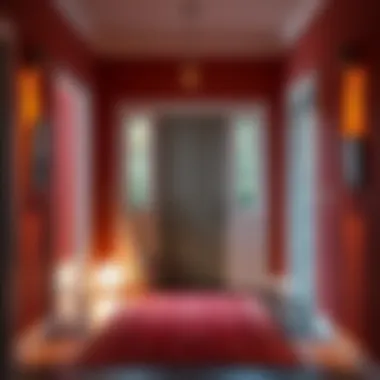 Warm color palette enhancing the entryway's ambiance