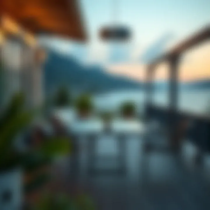 Elegant Dining Set on a Picturesque Deck Elegant dining set on a picturesque deck