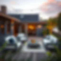 Luxurious outdoor deck furniture arrangement