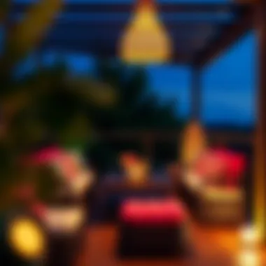 Stylish Deck Seating with Vibrant Cushions Stylish deck seating with vibrant cushions