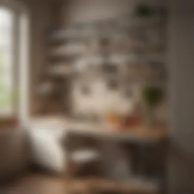 Integrated Shelving Charm Charming narrow kitchen work table with an integrated shelving unit