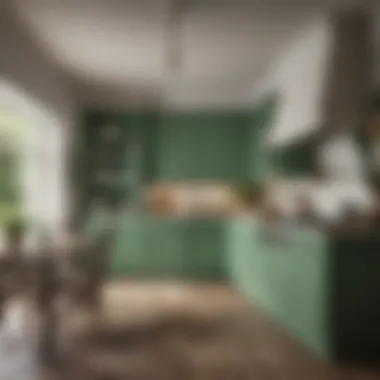 Traditional Green and White Kitchen Design Charming traditional kitchen featuring green and white decor