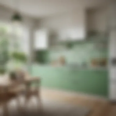 Color Harmony in Green and White Decor Stylish color palette in green and white with decor elements