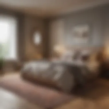 Cozy Bedroom with Intimate Rug A cozy bedroom featuring a small rug that enhances the space's intimacy.