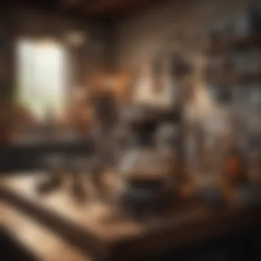 Artisan Coffee Brewing Tools Artisan coffee brewing setup with various tools