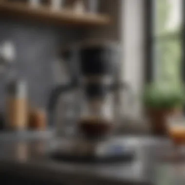 Classic Stovetop Coffee Maker Elegant stovetop coffee maker in a modern kitchen