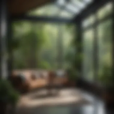 Artistic Touches in Sunroom Decor Stylish sunroom decorated with contemporary art and greenery