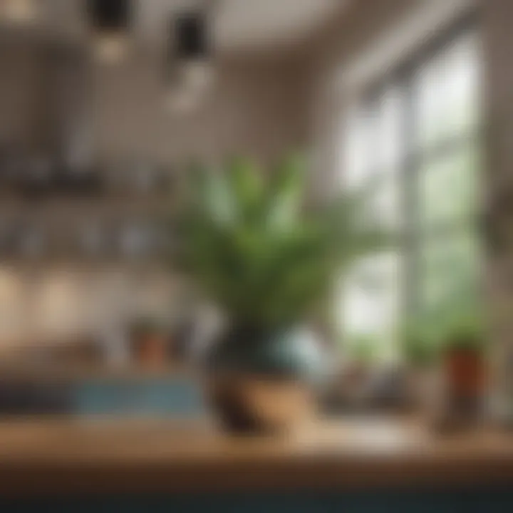 Indoor plants enhancing kitchen air quality