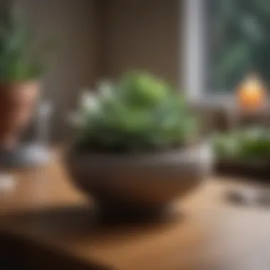 Succulent Serenity: Minimalist Table Decor Potted succulent arrangement on a dining table