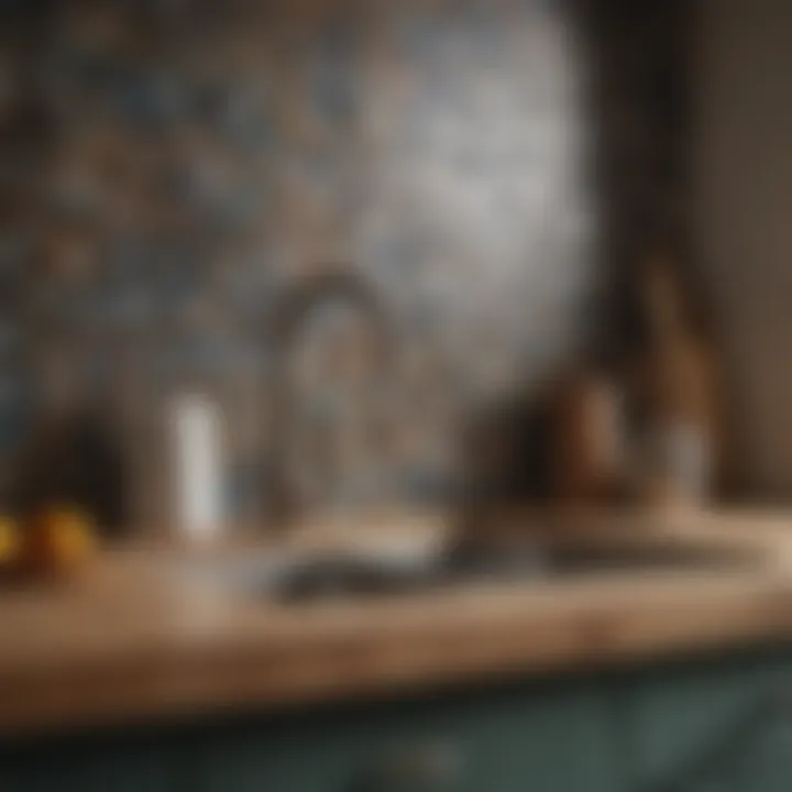A cozy kitchen showcasing a mosaic tile backsplash