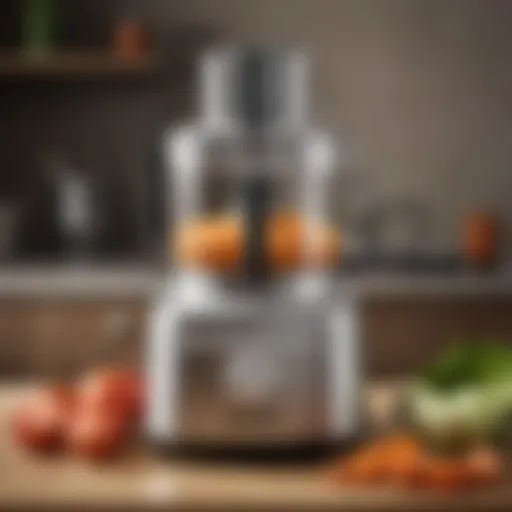 Sleek KitchenAid Food Processor with various attachments