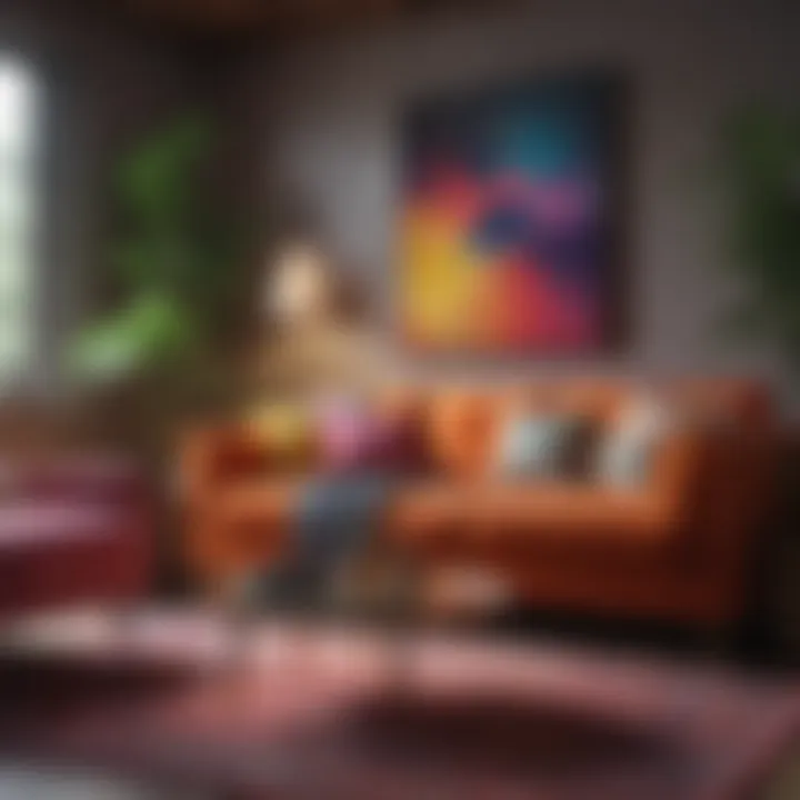 Vibrant color palette showcasing bold hues in a cozy setting