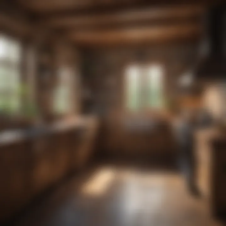 Warm rustic kitchen featuring wooden accents and cozy atmosphere