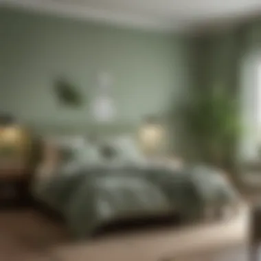 Calming Bedroom with Sage Green Tones Calming bedroom featuring soft sage green tones