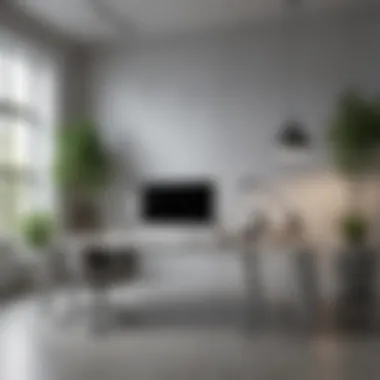 Modern Workspace with Light Gray Decor Modern workspace with minimalist light gray decor