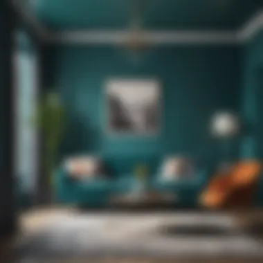Vibrant Living Room in Bold Teal Vibrant living room painted in bold teal