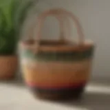 Elegant Ombre Seagrass Amelia Tote Basket showcasing its intricate design.