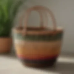 Elegant Ombre Seagrass Amelia Tote Basket showcasing its intricate design.