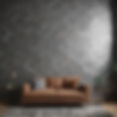 Geometric Elegance in Wall Design Intricate geometric paint pattern on a living room wall