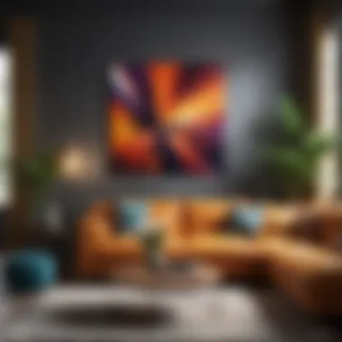 Vibrant living room showcasing bold color schemes and textures