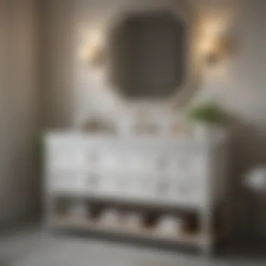 Timeless Aesthetic and Intricate Detailing Classic bath vanity with intricate detailing and a timeless aesthetic