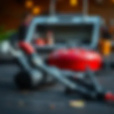 Maintenance tools for gas grills on a table