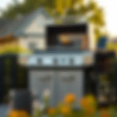 Gas grill in an outdoor setting ready for use