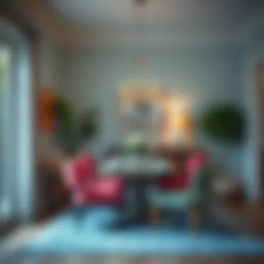 Chic Dining Area Inspiration Chic dining area with vibrant accents