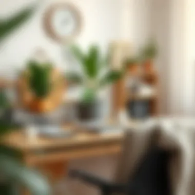 Stylish Workspace Arrangement Stylish workspace with organized decor