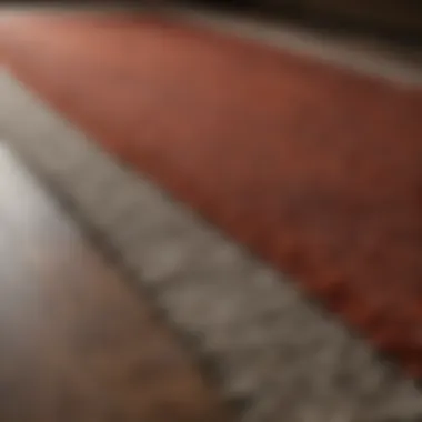 Close-up of a textured runner rug showcasing its material