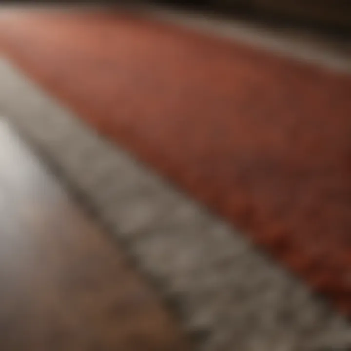 Close-up of a textured runner rug showcasing its material