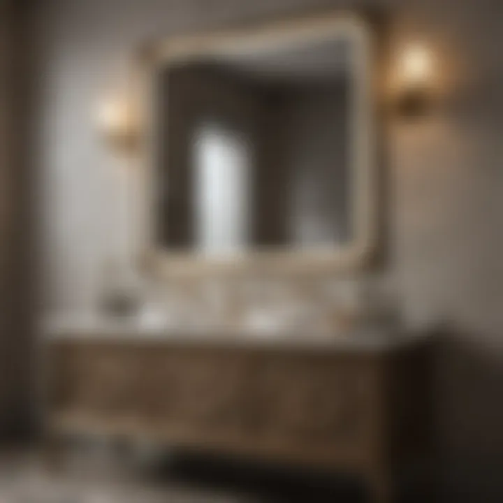 Luxurious sink vanity unit with intricate detailing