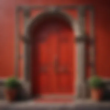 Cultural symbols associated with red doors across different societies