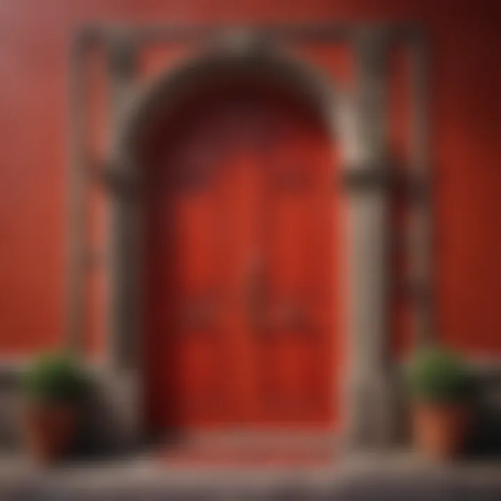 Cultural symbols associated with red doors across different societies