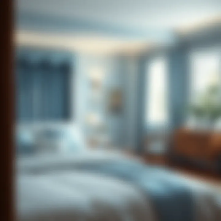 Calming Light Blue Accents Calming light blue accents with soft textiles