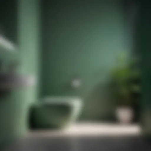 Elegant green toilet in a modern bathroom setting