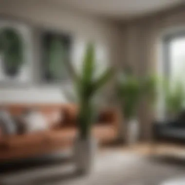 Integrating Snake Plants into Interior Design Snake plants displayed in a modern living room setting