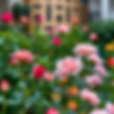 A serene garden setting with scented roses enhancing the landscape design.