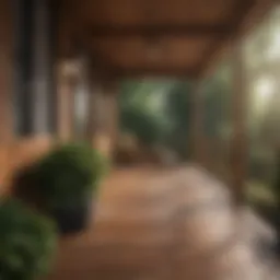 Elegant wooden porch cover design