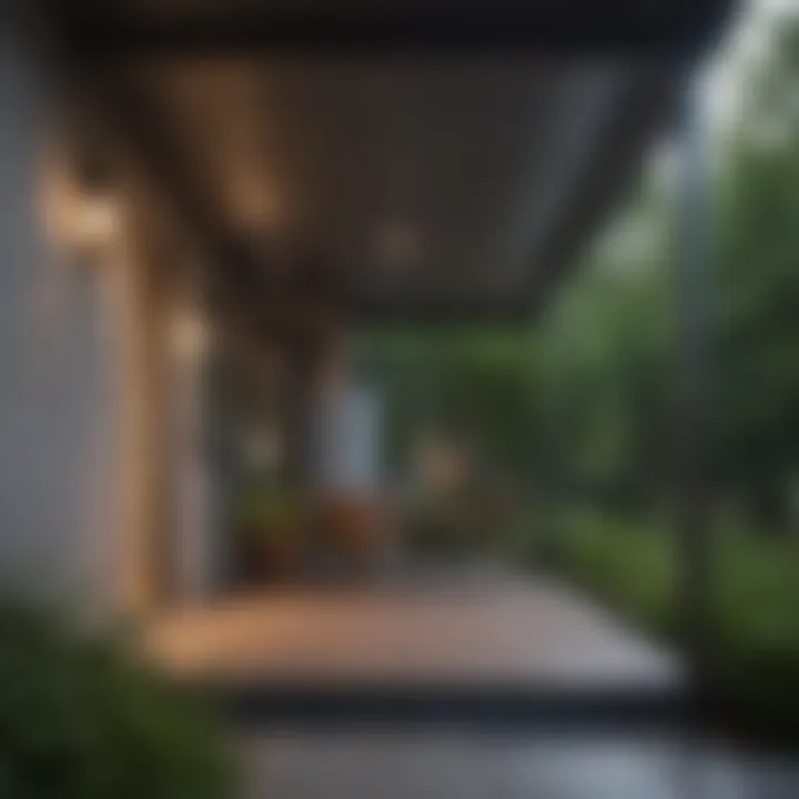 Modern metal porch cover installation