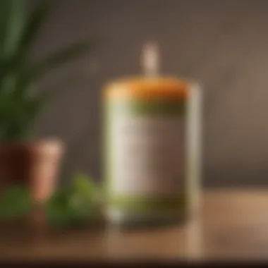 An eco-friendly candle made from natural ingredients, highlighting sustainability