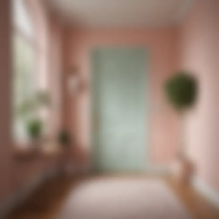 A serene entryway featuring soft pastel shades.