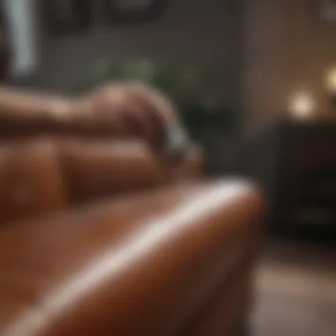 Applying Leather Cleaner Applying leather cleaner to a sofa